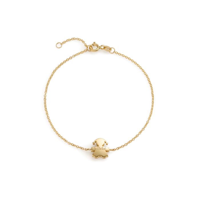 LE BEBÈ I Tesorini Bracciale Sagoma Bimba Big Oro Giallo 18 kt LBB907 - immagine 2