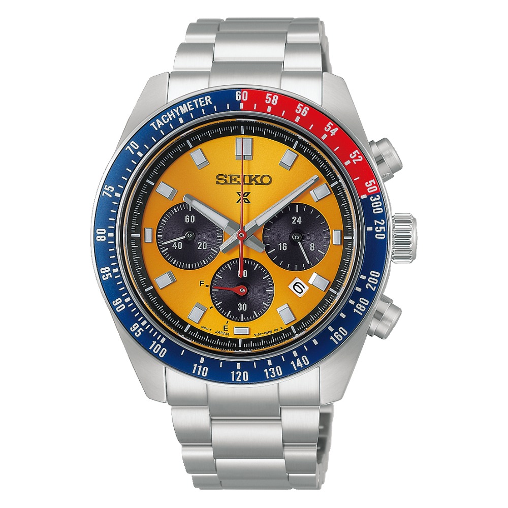 Questa &egrave; l'immagine frontale dell'orologi seik prospex speedtimer chrono solar pogue con movimento al quarzo